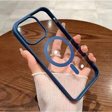 New Transparent Magnetic Wireless Charging Phone Case For IPhone 16/15/14/13/12/11 Pro Max Plus, Shock-Resistant TPU Clear Case.