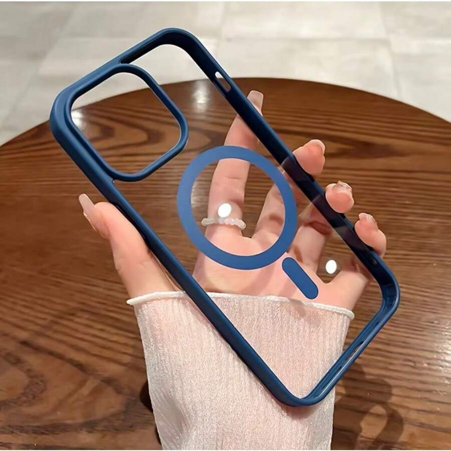 New Transparent Magnetic Wireless Charging Phone Case For IPhone 16/15/14/13/12/11 Pro Max Plus, Shock-Resistant TPU Clear Case.