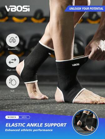 VBOSI 1 Paar Schweißabsorbierende Knöchel-Stützärmel in Einheitsgröße, für Damen und Herren, Zubehör für Laufen, Basketball, Fitnessstudio