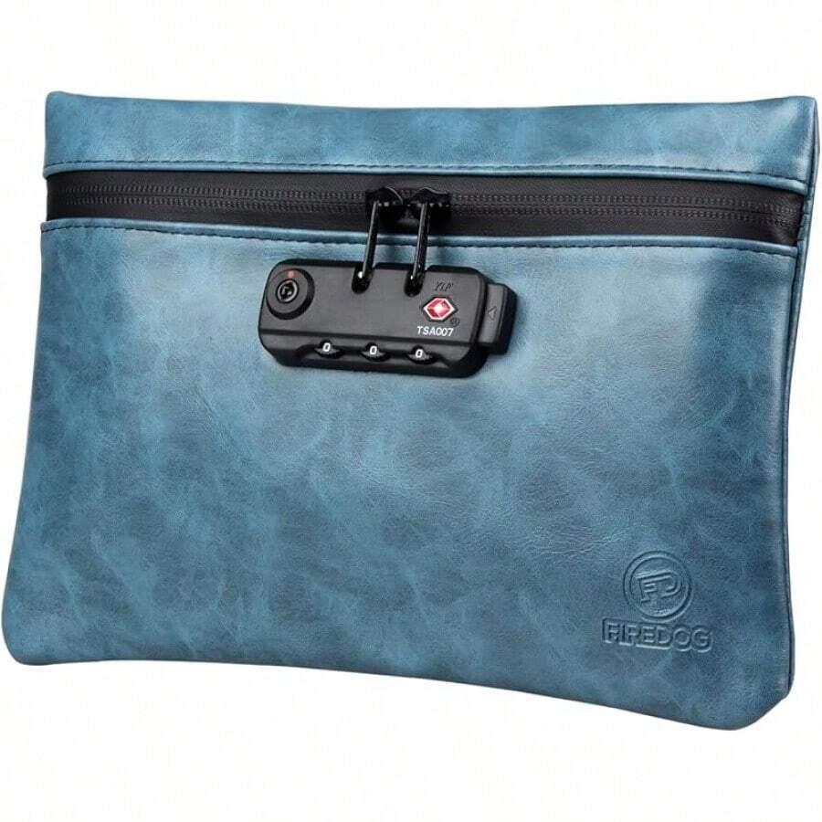 FIREDOG Smell Proof Bag With Lock, 6x9 Odor Proof Pouch Case Container For Travel Stash Storage - PU-blue - View 1