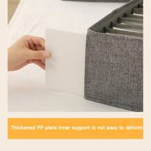 1PC Gray Clothes Storage Box, Pants Storage Box, Partition Storage Tool, Wardrobe Storage, Double Row Clothes And Pants Storage Box, Suitable For Home Storage And Organization