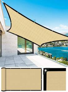 VANDHAM VANDHAM quadratische Sonnendach-Überdachung - Beige mit verstärkten Ösen, große Outdoor-Sonnendach für Terrasse, Garten und Hinterhof (inklusive Installationszubehör)