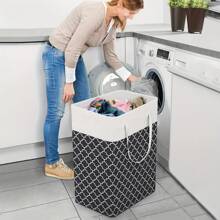 1pc Black 75L Large Freestanding Laundry Basket With Extended Handles Coating Cloth Tall Collapsible Laundry Hamper Gray Dirty Clothes Laundry Organization And Storage Toy Storage Bag For Laundry Room Dorm Home Family Bathroom Bedroom Accessories, Laundry Baskets Large Capacity Collapsible Laundry Baskets, Fabric Storage Laundry Bags, Laundry Baskets, Fabric Storage Bins, Foldable Dirty Laundry Baskets.