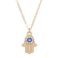 1 set de collier géométrique multicouche avec strass en forme d'œil de démon, accessoire de bijoux pour femmes