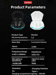 Lenovo GM2PRO Bluetooth Kopfhörer, Halbeinbau Stil, E-Sports Gaming Modus mit geringer Latenz, geeignet für Sport & Laufen, hochwertige Audiound Mikrofon, kabellose Ohrhörer kompatibel mit Smartphones, Tablets, Laptops - Schwarz - Übersicht 11