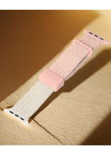 1pc Color Block Cute Nylon Stretchy Loop Magnetic Strap Compatible With Apple Watch Band 38mm 40mm 41mm 42mm 44mm 45mm 49mm For Woman And Man, Sport Braided Elastic Wristband Replacement Bracelets Compatible With Apple Watch Strap Series10 9 8 7 6 5 4 3 2 1 SE Ultra1&2