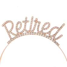 1 pezzo Nuovo fascia per capelli elegante con strass per pensionamento, accessorio per capelli per festa di pensionamento delle donne