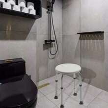Shower Stool Adjustable Shower Chair Height Disability Bathroom Seat Multi Purpose Round Bath