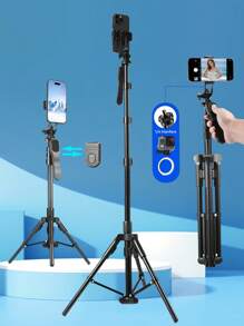 1800mm Photography Tripod, Handheld Gimbal Selfie Stick With Detachable Remote, 4/1 Screw Connector, Balanced Stable Shooting Triangular 360 Degree Panoramic Stabilizer