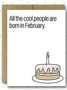 1 张生日快乐贺卡，趣味祝福，所有酷人都出生在五月、六月、七月、八月、九月、十月、十一月、十二月 - 彩色 - 查看 15