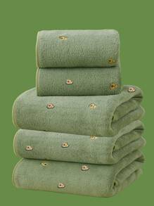 1pc Coral Fleece Absorbent Solid Color Embroidered Avocado Bath Towel Or Hand Towel, Soft And Skin-Friendly Bathroom Towel, Bathroom Supplies, Choose Your Preferred Size Shower Towels For Beauty Salon, Hotel Sports,Home Essentials, Towel, Skin Care Bath Towel Sheet