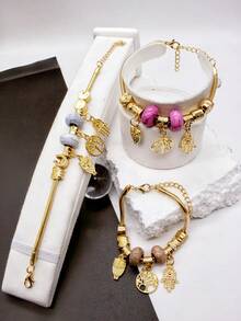 Fashion Bracelets (3 Random Pieces) - 金色 - 查看 4