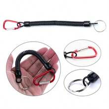 3 Pcs 22cm Retractable Fishing Tether Rope, Adjustable Towing Rope For Boat Fishing, (Red, Black, Green Available) - Red - View 5