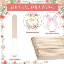 10/20 piezas Artículos de fiesta de bodas, Suministros decorativos, Abanicos para ceremonia de graduación y celebración, Gracias por celebrar con nosotros, Abanicos plegables de mano, Regalos de boda bohemios para la novia y damas de honor, Baile, Abanicos de boda con elegante patrón floral de rosa con mango de madera y cintas, Para uso de los invitados, Accesorios de decoración