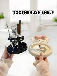 Simple Acrylic Toothbrush Holder, Countertop Bathroom Organizer Rack For Electric Toothbrush, Toothpaste, Compact & Portable
