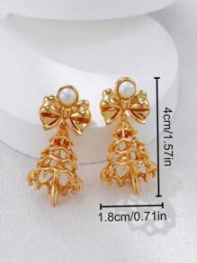 Christmas-Themed Fashionable Pearls Earrings With Niche Luxury Style