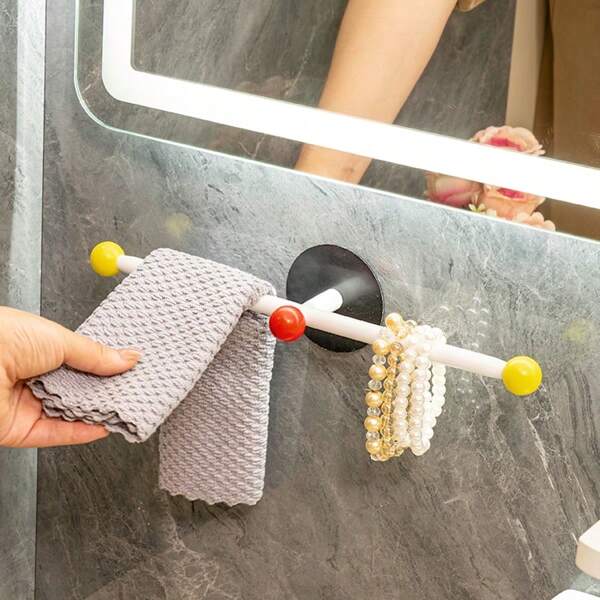Dopamine Towel Bar, Bathroom Towel Holder Rack Wall Mounted, No Drilling Needed, Bathroom Towel Storage Shelves