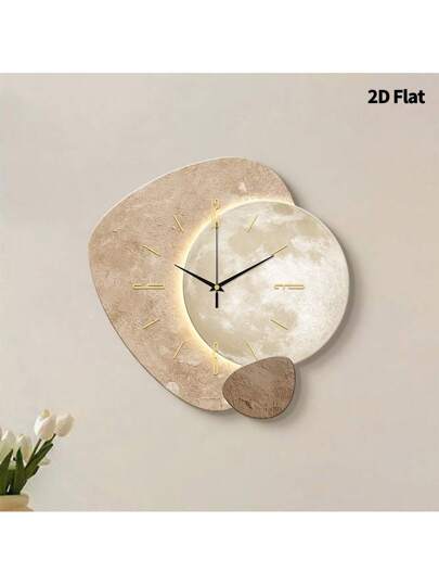 1pc 2D Flat The Texture Blocks On Surface Of Planet Silently Wand Clock, Super Silent Quartz Movement, No Ticking, ating Clocks In Living Rooms, Bedroom, Offices, Kitchens, Cafes, Perfect ative Friends Family Home Back To School Room Supplies view 11
