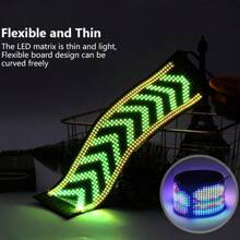 Wisciton Pannello di display flessibile a LED RGB Matrix per camion, con animazione programmabile, controllo tramite app Bluetooth, ideale per creazione di insegne luminose scorrevoli