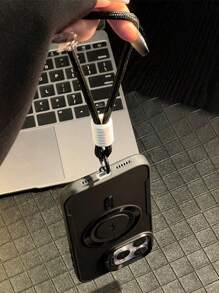 1 Custodia Telefonica in Acrilico Trasparente con Cinturino da Polso Magnetico per 16 15 14 13 12 11 Pro Max, Antiurto, con Laccetto