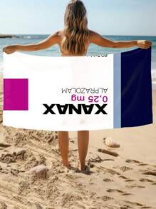 1 Asciugamano da spiaggia Xanax, super morbido in microfibra extra large, altamente assorbente, adatto per viaggi, piscina, immersioni, surf, yoga, campeggio, disponibile in diverse misure, accessorio e articolo essenziale per la spiaggia