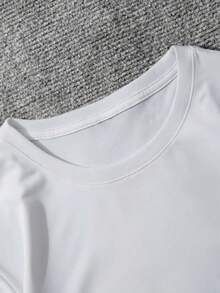"LA" Sports Team Logo Print - Casual Men's Cotton T - Shirt & Polyester Shorts Two - Piece Set, Comfortable & Breathable, Summer Fashion Top Pick, High - Quality Attractive Street - Sports Print - 白色 - 查看 5