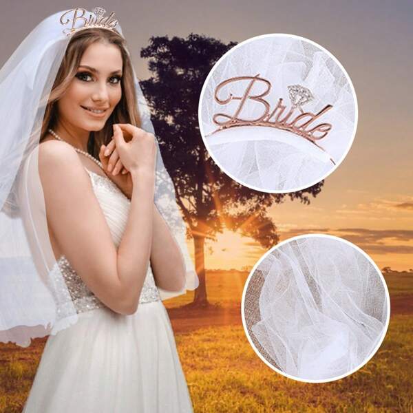 1 pezzo Set di fascia e velo da sposa, accessori per capelli da sposa
