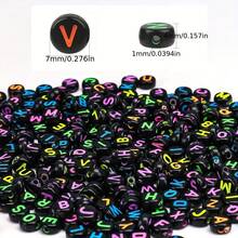 1000pcs/Pack Black Acrylic Alphabet Beads 4x7mm, A To Z Letter Beads For DIY Bracelets, Necklaces, Keychains And Jewelry Making - Multicolor - View 11