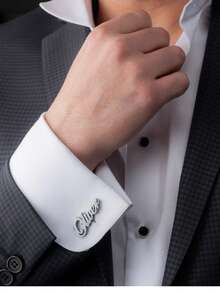 Personalisierte 1 Paar Initialen Manschettenknöpfe, personalisierte Monogramm-Manschettenknöpfe aus Edelstahl für Paare/Liebende/Ehepartner für Herren Formalhemden, Vintage, Lässig, Hipster, Old Money, Stilvoll, Niedlich, Individuell, Personalisiert, Einzigartig, Maßgeschneidert, ideale Geschenke für ihn, ideale Geschenke für sie, Freund, Freundin, Familie, Freunde, Großeltern, sie, für Jahrestage, für Geburtstage, für Hochzeiten, für Abschluss, für Einweihung, zarte Romantik, urbaner Chic, Neujahrsglamour - Verschiedenfarbig - Übersicht 22