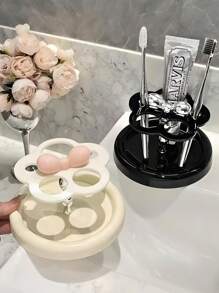 Simple Acrylic Toothbrush Holder, Countertop Bathroom Organizer Rack For Electric Toothbrush, Toothpaste, Compact & Portable