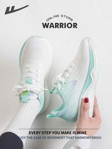 WARRIOR 战士时尚复古运动鞋女款春夏轻便舒适透气跑步鞋简约风格休闲时尚运动鞋全年适用耐磨全天穿着训练运动鞋软底 - 白/綠 - 查看 6