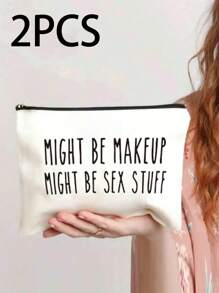 2Pcs Fun Makeup Bag For Mature Adults: Privacy And Style For Your Cosmetics And Makeup Bags Makeup Organizer Make Up Organizer Makeup Storage Makeup Pouch Make Up Pouch, Easter Gifttravel Essentials Vacation Summer Holiday Back To School School Stuff Bag For School Travel Bag For Women Makeup Bag For Travel