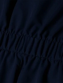 ZANZEA Women Short Sleeve Buttons Elastic Waist Summer Casual Loose Shirt Dresses Office Formal Work Long Dress - 深藍色 - 查看 8