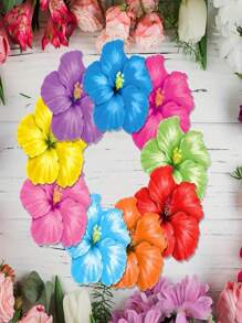 12 Stücke zufällige Farbe Hawaiianische Hibiskus Papier Tischsets - Rechteckige tropische Party Tischsets, geeignet für Feste, Treffen und Heimdekoration, zufällige Farbe florale Papier Tischsets, Hibiskus Blume Tischsets, Einweg-Blumen-Tischsets für hawaiianische Party, Hochzeit, Geburtstag, verschiedene Feste, Heim-Bankett-Dekorationen, Geschenke für Lehrer
