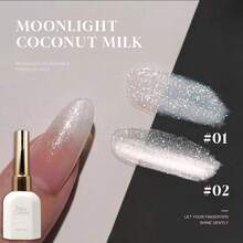 Miss Comoy 15ML 激光彩虹猫眼指甲油，2025年新款网络红人热销款，爆闪冰半透明彩色玻璃珠小灯泡搭配水晶猫眼凝胶美甲，美甲DIY美甲沙龙常用粘合剂美甲 - 彩色 - 查看 21