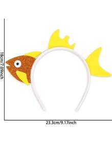 1 pieza Diadema con diseño de animal marino de dibujos animados, tocado del mundo submarino, decoración para fiesta de cumpleaños con diseño de tiburón y delfín, accesorio de cabello lindo