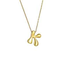 18K Bubble Letter Necklace Gold For Women, Initial Necklaces Rhinestone Chunky Bubble Letter Necklace As Mother's Day Gifts Charm Puff Name Pendant Alphabet Necklaces Non Tarnish Gold Plated Jewelry