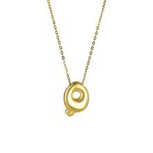 18K Bubble Letter Necklace Gold For Women, Initial Necklaces Rhinestone Chunky Bubble Letter Necklace As Mother's Day Gifts Charm Puff Name Pendant Alphabet Necklaces Non Tarnish Gold Plated Jewelry