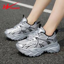 STARNOVO Zapatos deportivos casuales para mujer, zapatillas con suela gruesa antideslizante y cómoda, moda casual con suela blanda antideslizante y transpirable de malla, adecuado para actividades al aire libre de mujeres