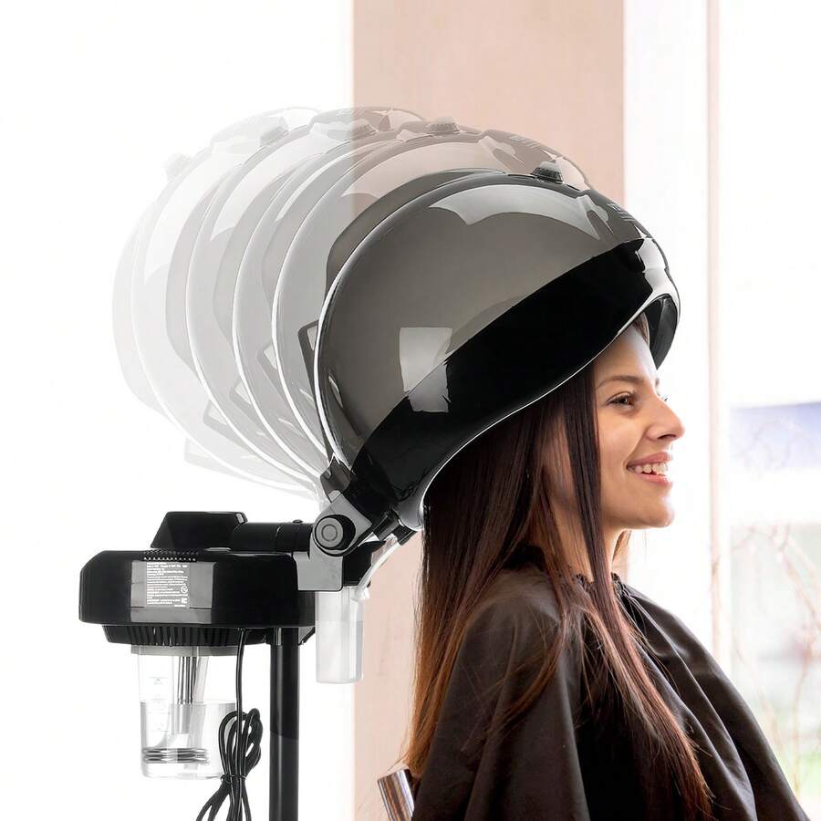 Ionic Hair Steamer With Dual Modes, 11.81-Inch Hooded, Adjustable Stand & Timer, 5-Wheel Base (2 Lockable) For Enhanced Hair Conditioning At Home Or Salon - View 1