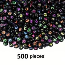 1000pcs/Pack Black Acrylic Alphabet Beads 4x7mm, A To Z Letter Beads For DIY Bracelets, Necklaces, Keychains And Jewelry Making - Multicolor - View 14