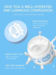 Deep Hydrating LAIKOU Milk Moisturizing Cream 25g, Brightening Facial Lotion Nourishing Facial Moisturizer Daily Travel Camping Outdoor SPA Skincare Gift For Women & Girls - 藍色 - 查看 4