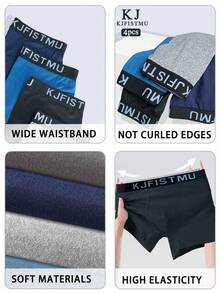 4/8/12pcs Solid Color Simple Men's Boxer Briefs - Elastic, Breathable, Soft And Comfortable - Home Casual Daily Panties - KJFISTMU - Nhiều màu - Xem 9