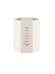 1pc White Luxury Crystal Rhinestone Decor Desktop Pen Holder, Creative Clay Glue Rhinestone Decor Makeup Brush Organizer, Fashionable Beauty Tool,For Holiday Beach, Bathroom Collection, Bedroom Collection, Large Capacity