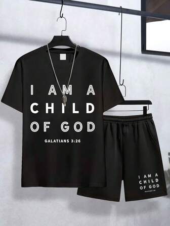 Teen Boy Loose Plus Size Cartoon Printed Short Sleeve T-Shirt And Shorts Set,Suit Is Suitable For Spring And Summer Wear.Suitable For Casual Outdoor Sports Wear For Vacations