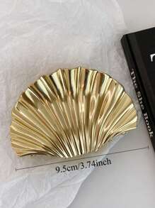 1pc Gold Metal Shell Barrette Hair Clip, Fashion Hair Accessory For Women And Girls Summer Hair Claws Claw Clips Hair Clips Hair Jaw Clip Hair Clamps Hair Clutch Hair Catcher Clip