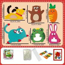 6pcs Sewing Kit For Kids - Creative Handmade Animal Pendants, Perfect Birthday & Holiday Gifts For Ages 6-8 Craft Kits For Kids Craft Stuff For Kids - One Set (6 Cute Patterns) - View 8