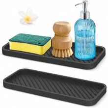 1PC Silicone Sponge Holder Kitchen Sponge Holder,Silicone Sink Organizer Tray Organizer Tray For Bathroom, Soap Dispenser - Multicolor - View 8