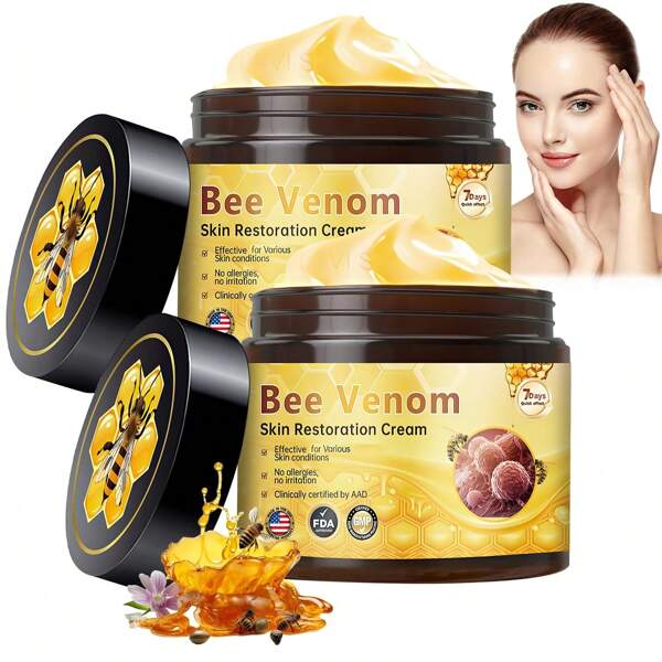 Bee  Skin Restoration Cream, Professional Bee Skin Treatment Cream, Bee  ComprehensiveCream, Deeply Cleanses And Moisturizes The Skin, Effectively Reducing Blemishes