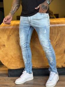 Men's Cotton Skinny Ripped Jeans